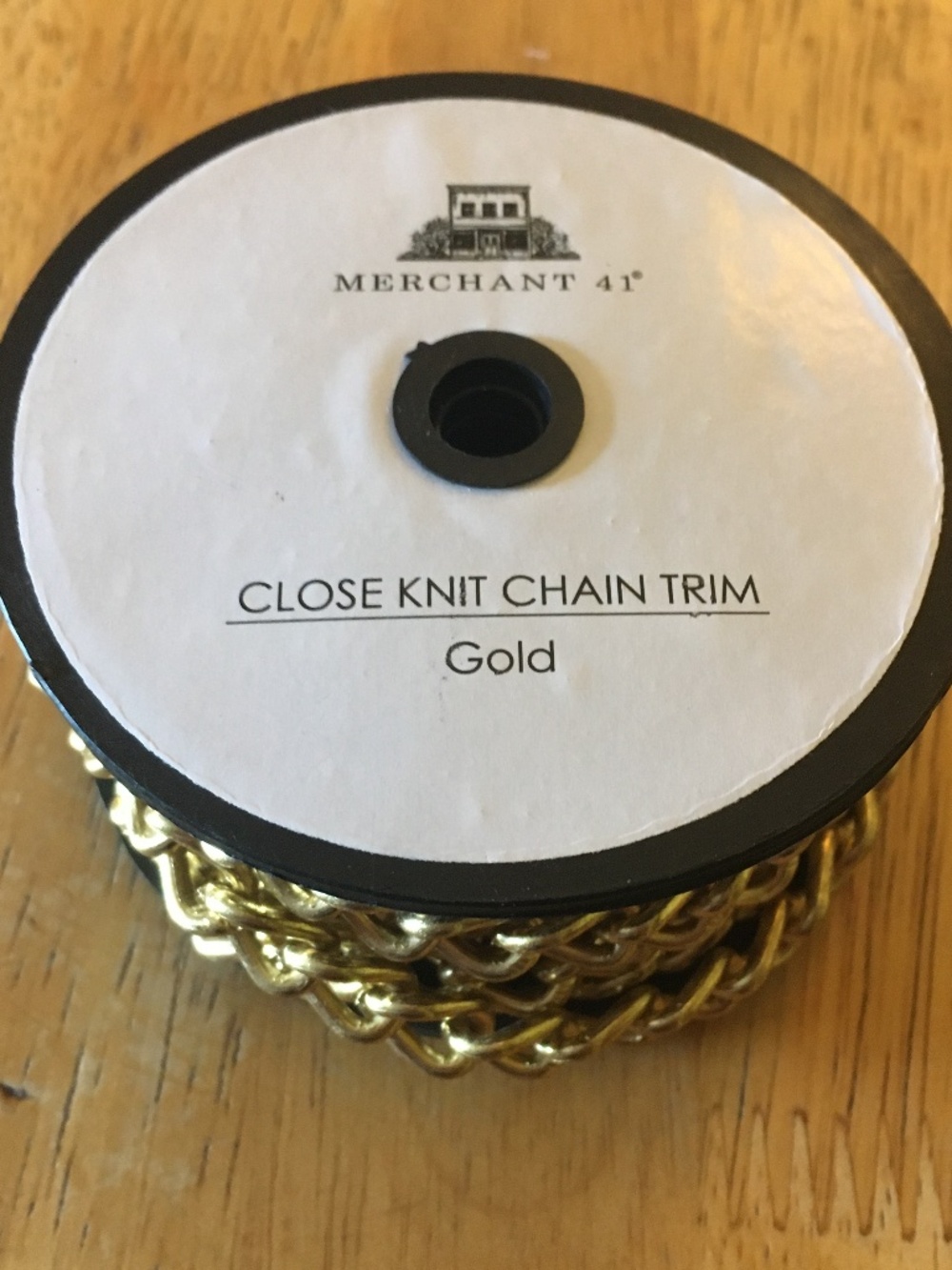 Merchant 41* close knit 100% iron gold chain trim 3 yd